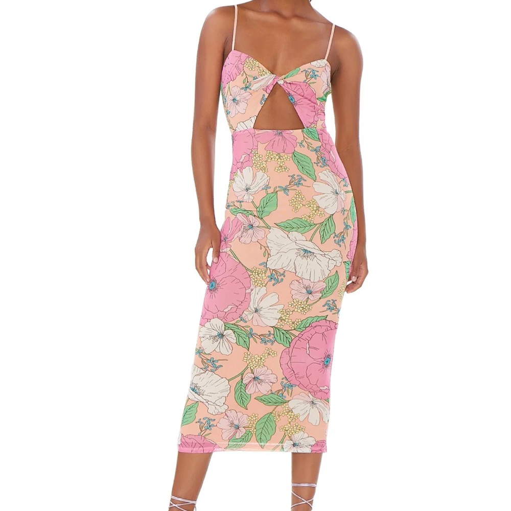 AFRM Simona Midi Dress - Spring Blush Bouquet - S